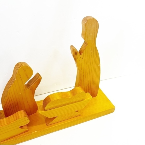 Hand Carved Wooden Nativity Set Simple Children Sunday School Christmas Kids - Picture 6 of 10